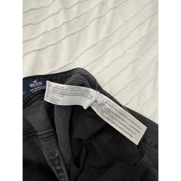 Hollister High Rise Jeans Women’s Size 2R Black Charcoal Straight Leg Gothcore - Picture 12 of 16